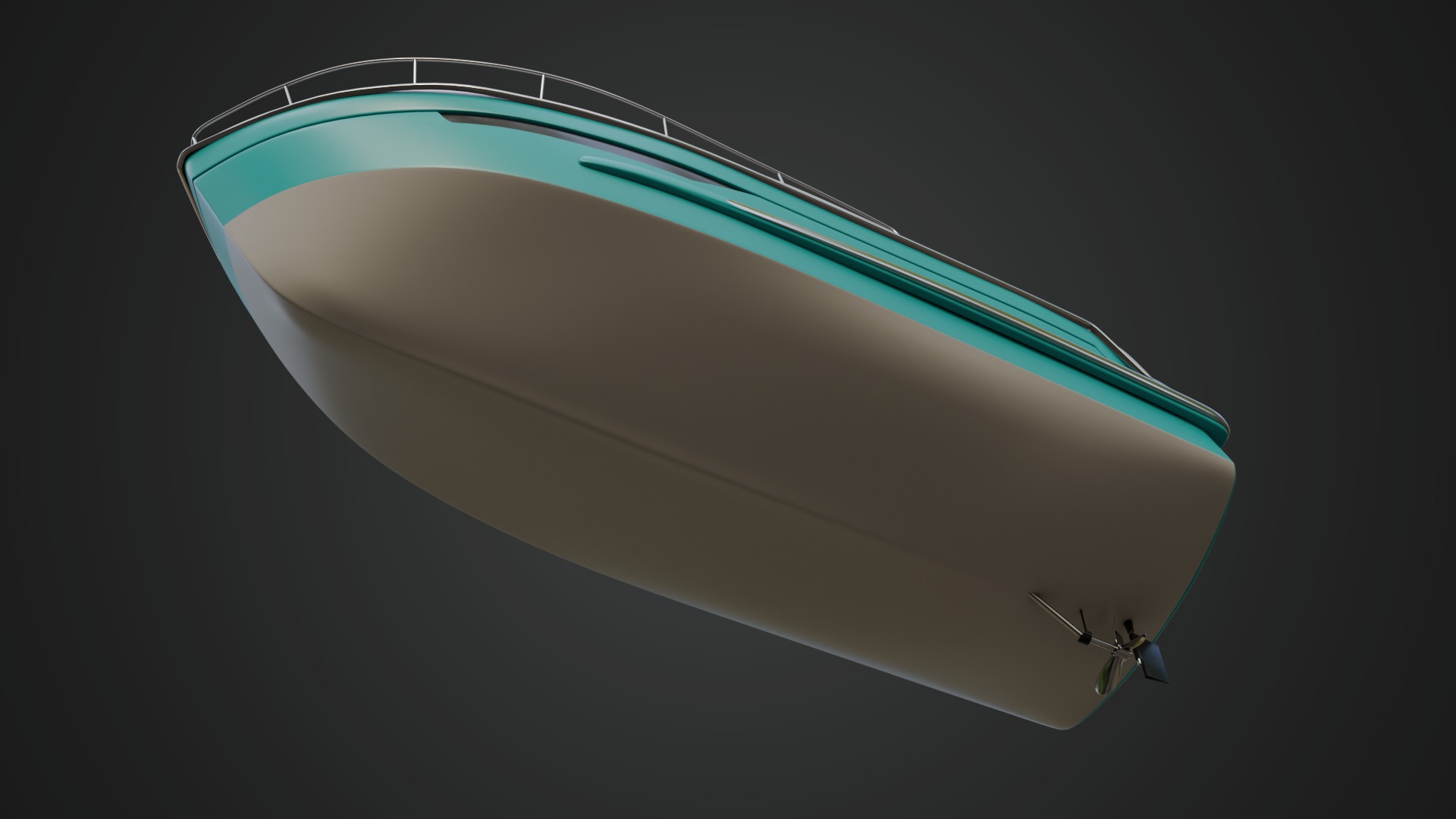 Cabin Cruiser in a Vibrant Turquoise Color 3D model_8