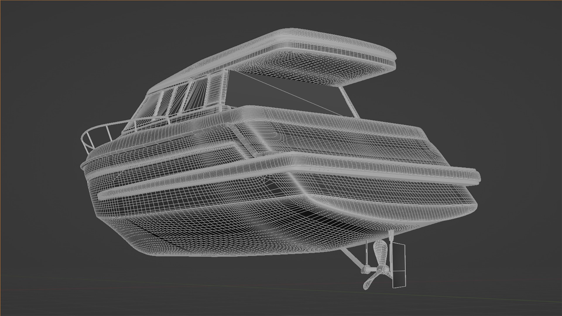 Cabin Cruiser in a Vibrant Turquoise Color 3D model_13