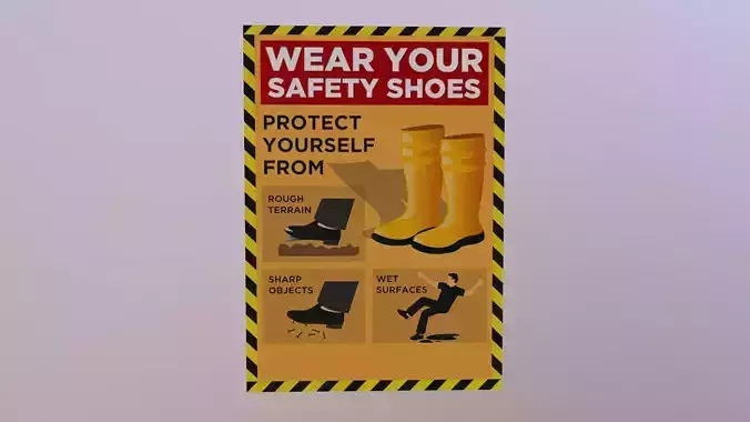 Safety Shoes Sign Board