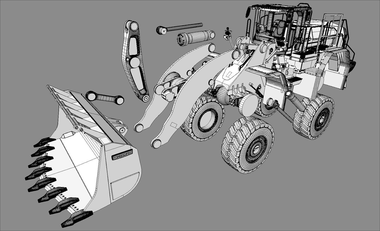 Wheel loader Volvo L350H 3D model_22