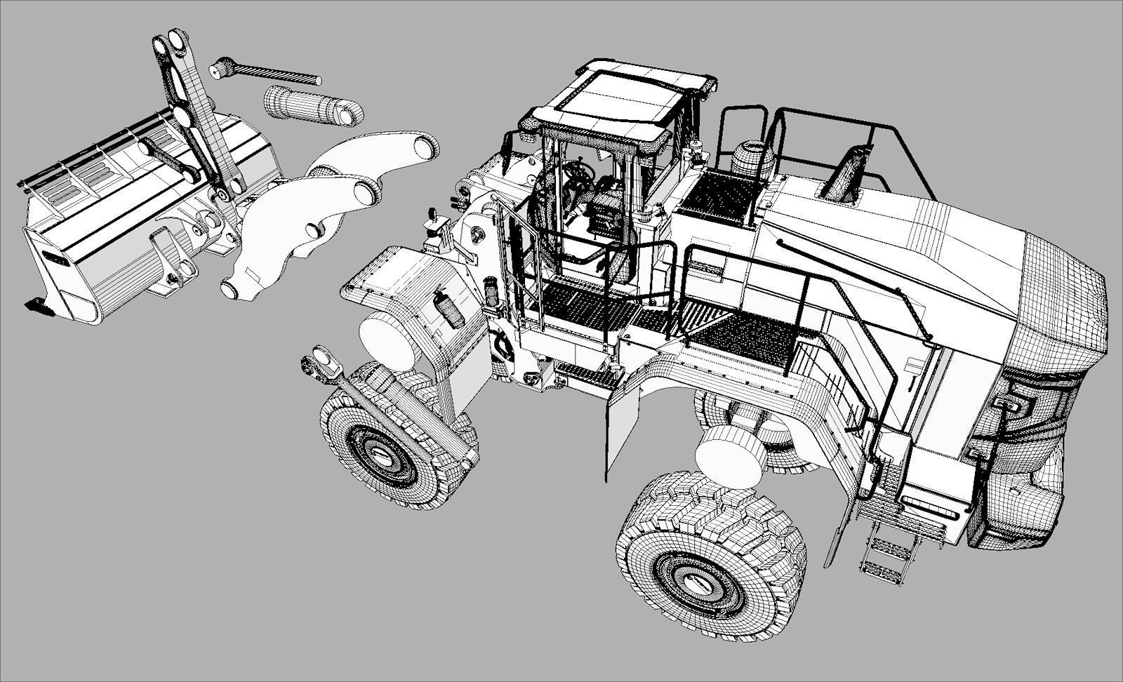 Wheel loader Volvo L350H 3D model_23