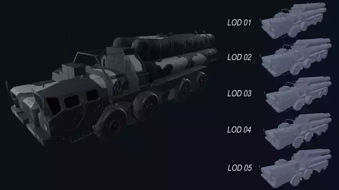 Asset - Army - S300 - 3D MODEL Low-poly Low-poly 3D model