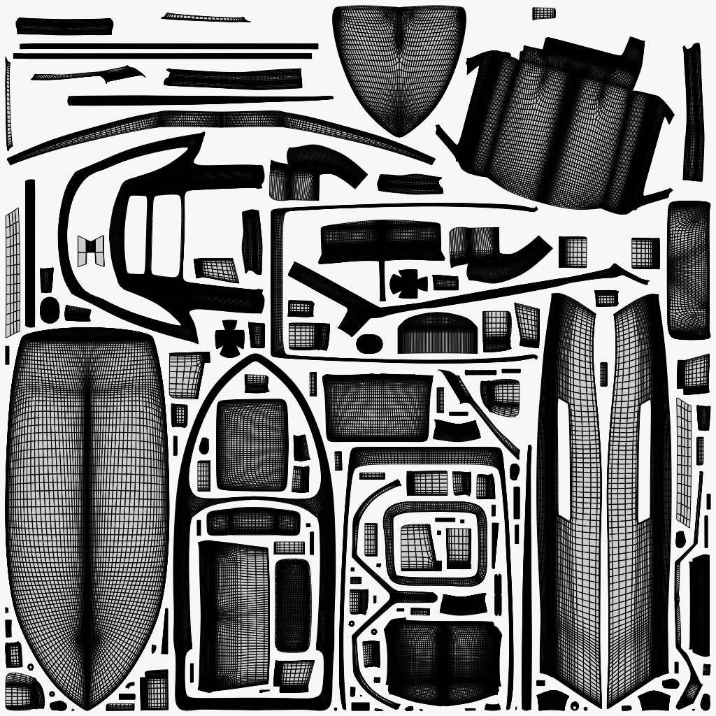 Stylish Cabin Cruiser Silver Metallic  3D model_12