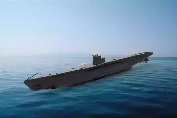 Type VII submarine 3D model