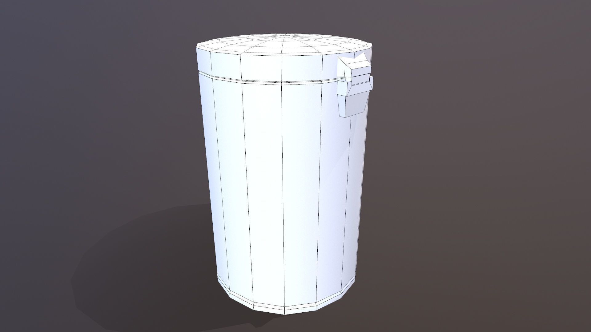 Waste Bin Low-poly 3D model_7