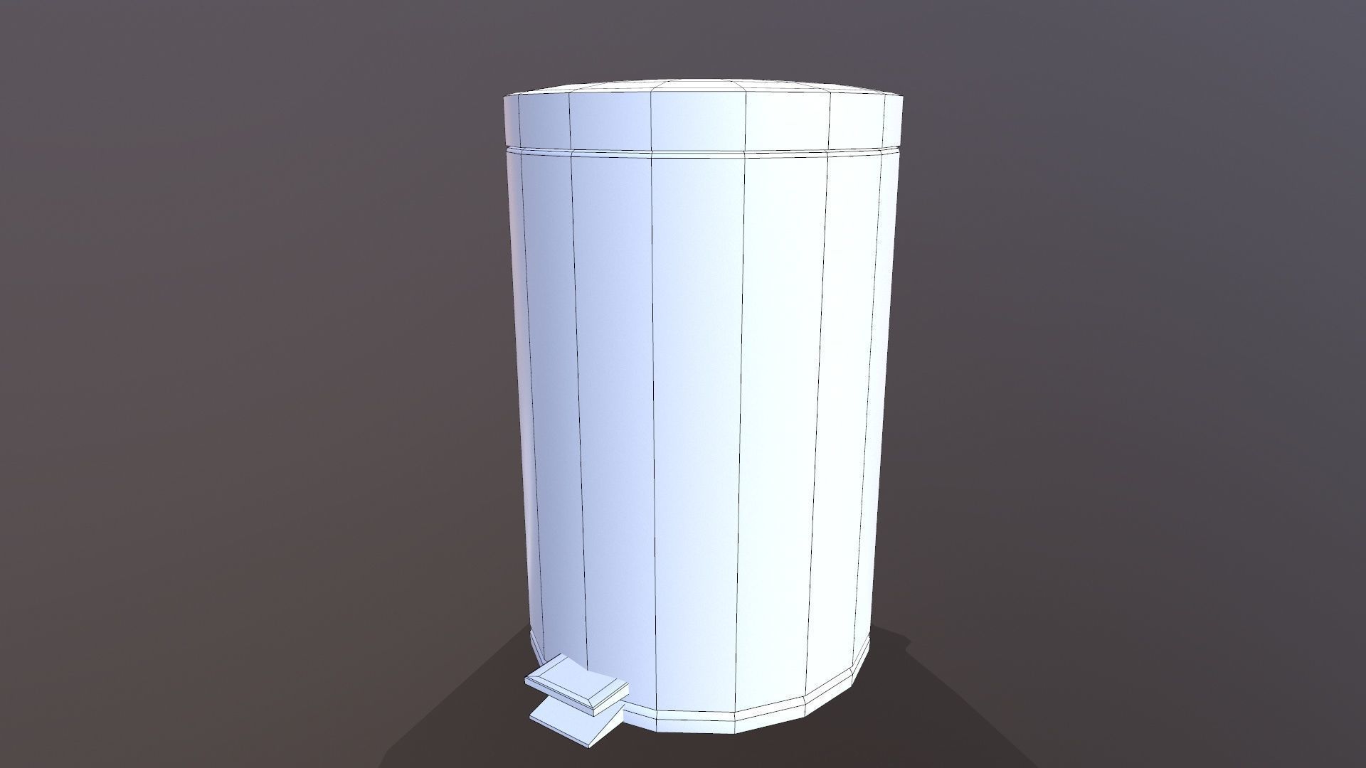 Waste Bin Low-poly 3D model_8