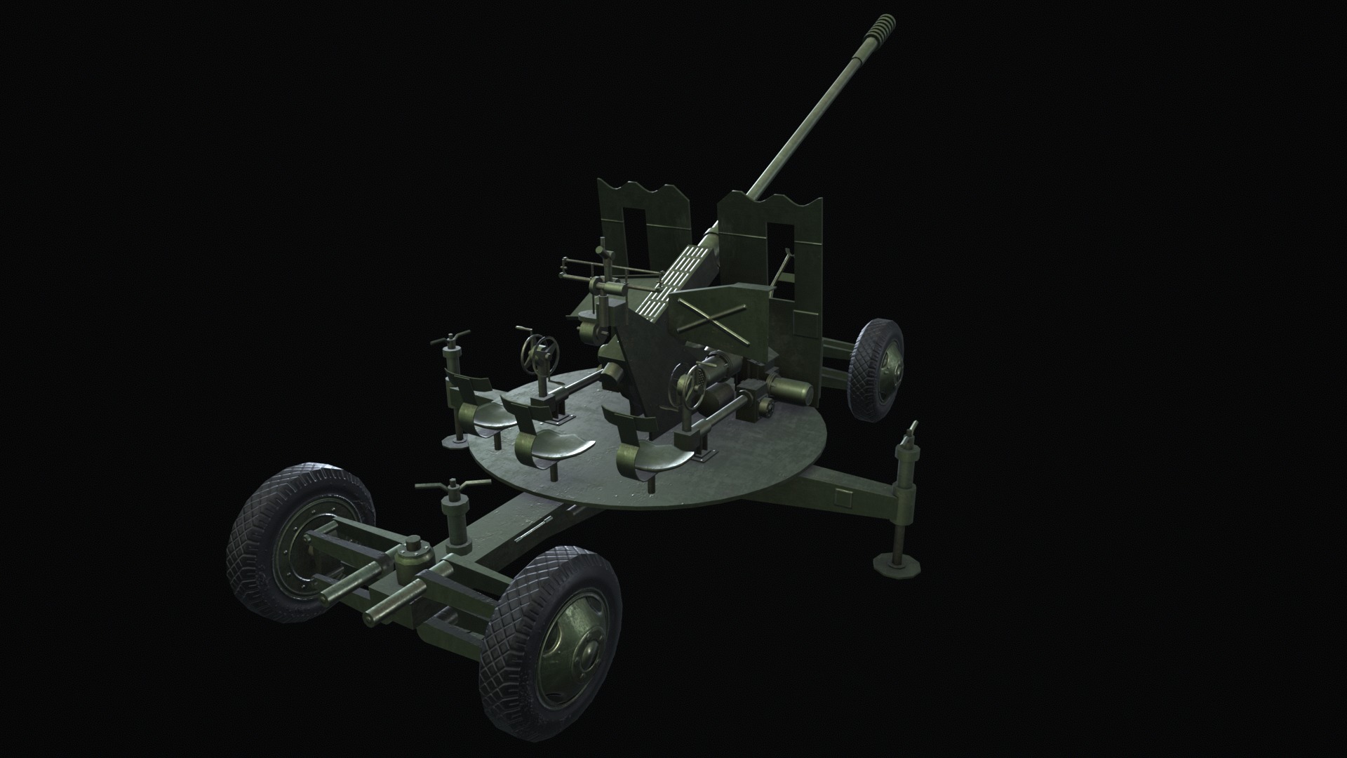 Asset - Army - S60 AZP 57mm - 3D MODEL Low-poly Low-poly 3D model_6