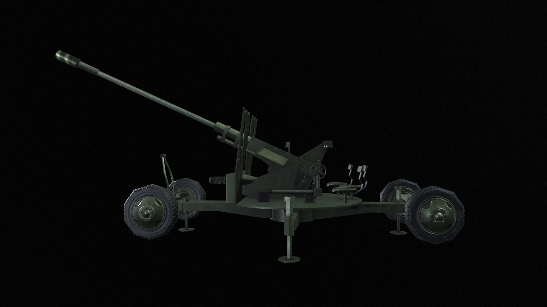 Asset - Army - S60 AZP 57mm - 3D MODEL Low-poly Low-poly 3D model_28