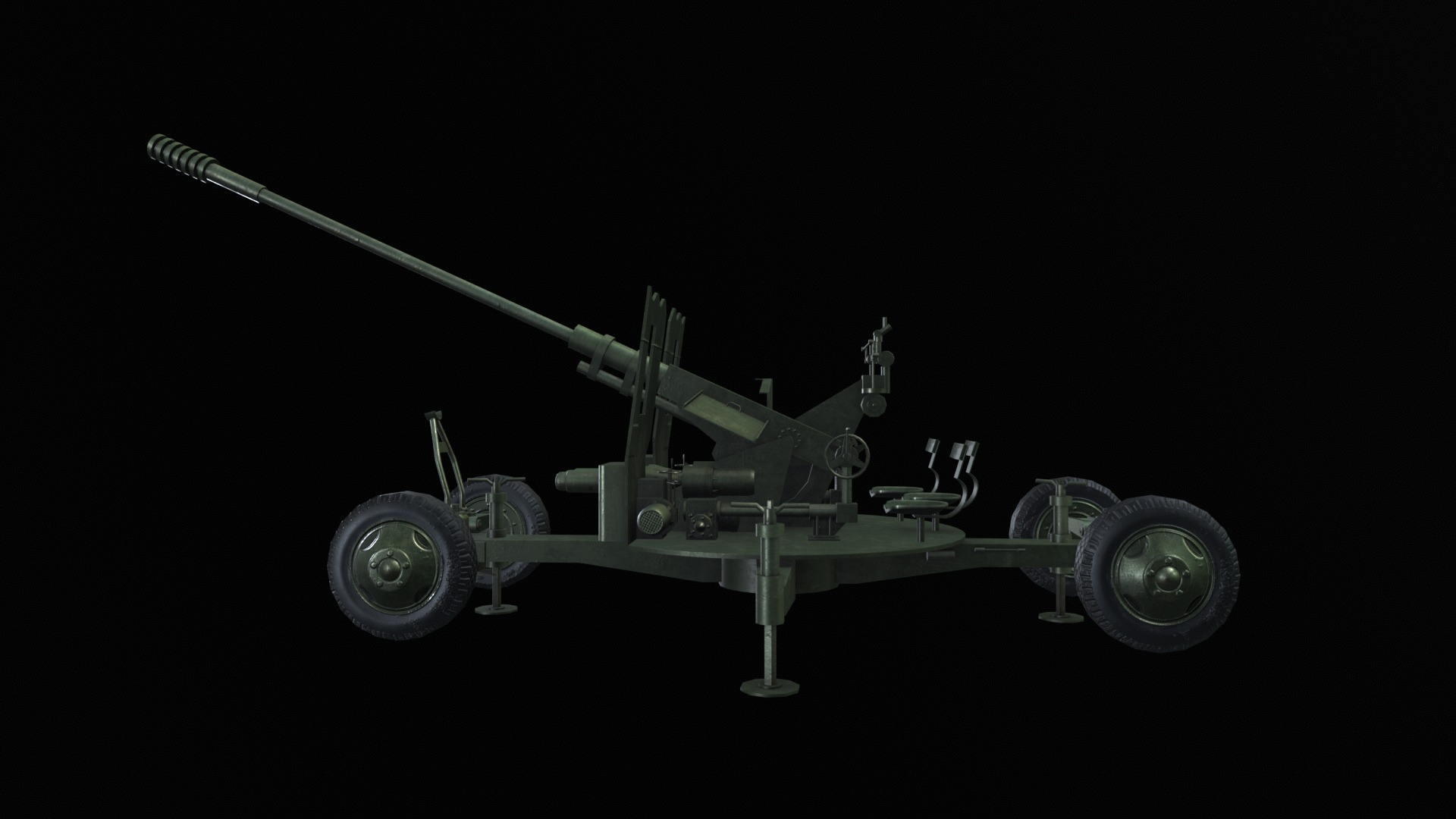 Asset - Army - S60 AZP 57mm - 3D MODEL Low-poly Low-poly 3D model_8