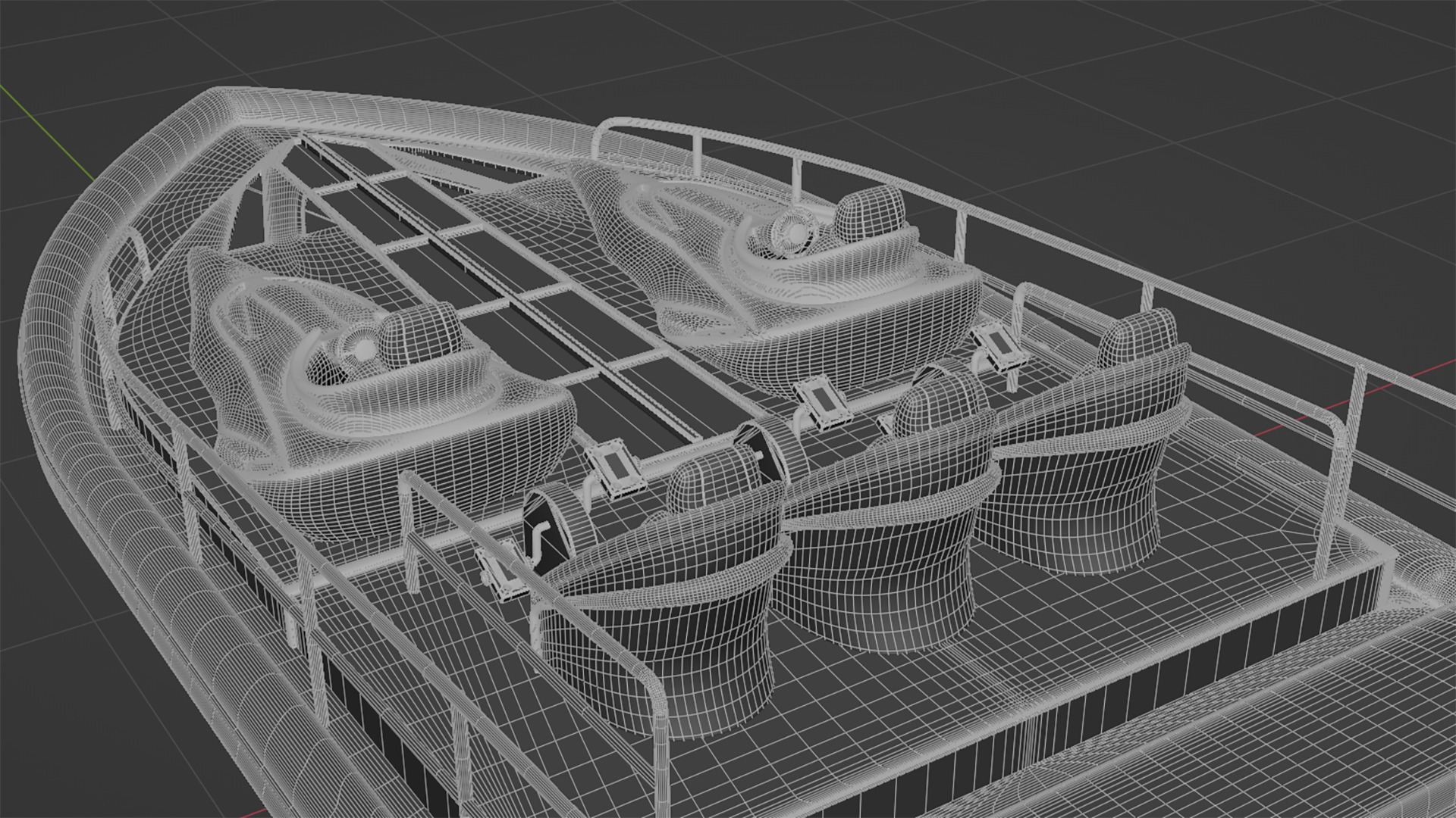 Silver Metallic Pedal Boat Multi Person 3D model_15