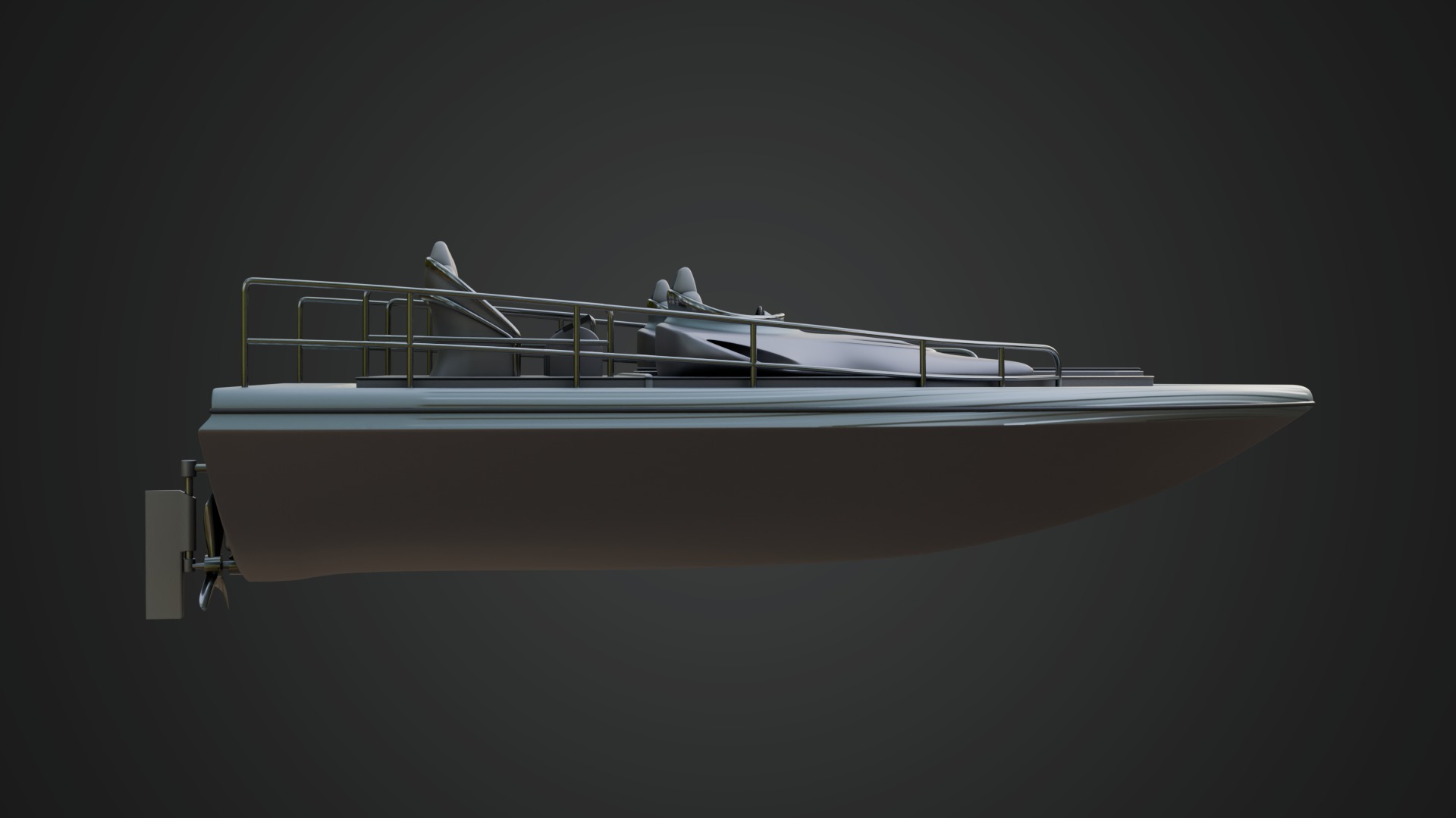 Silver Metallic Pedal Boat Multi Person 3D model_4