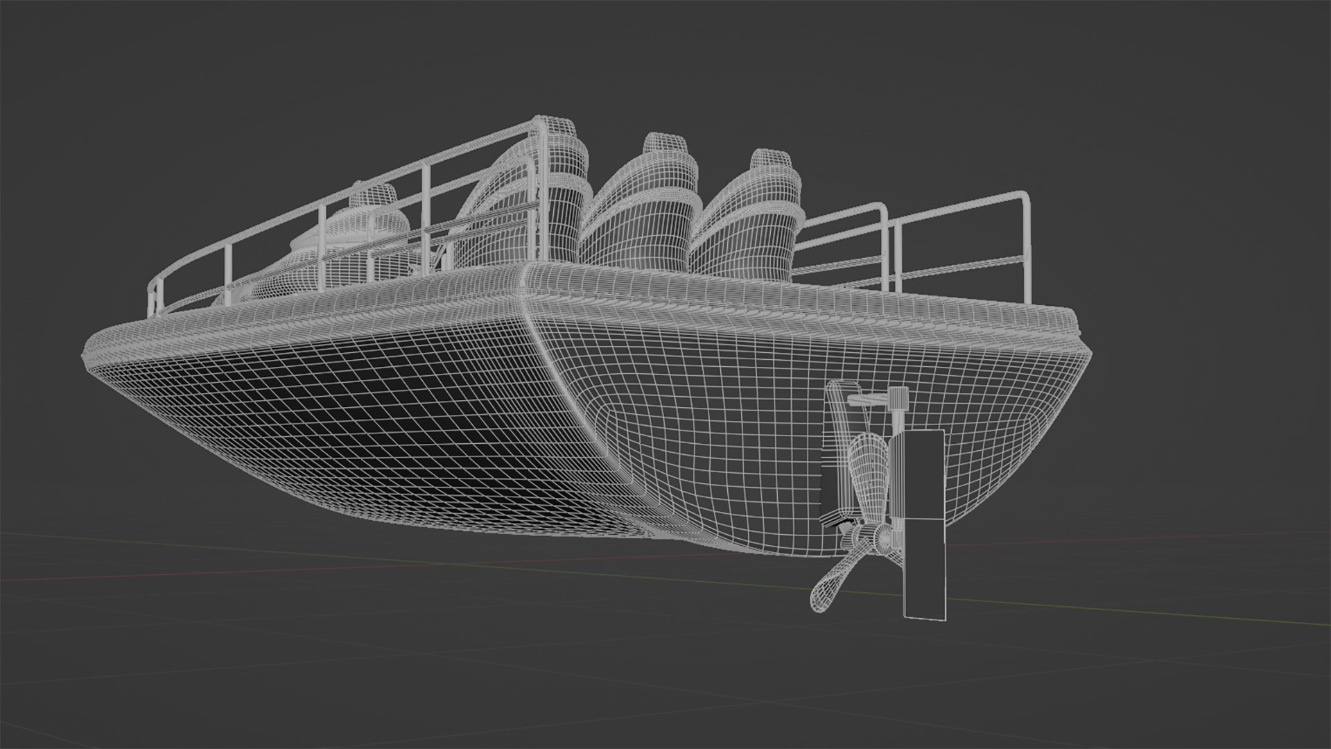 Silver Metallic Pedal Boat Multi Person 3D model_13