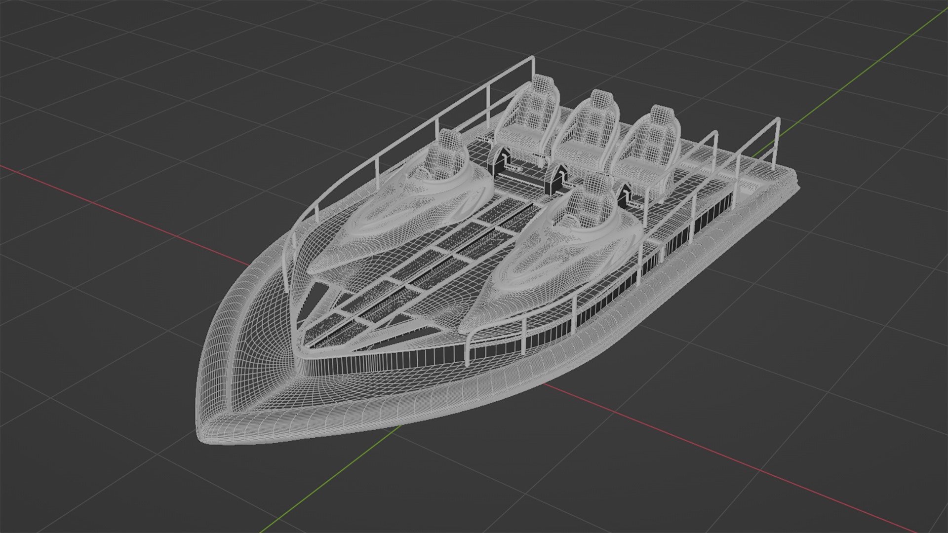 Silver Metallic Pedal Boat Multi Person 3D model_12