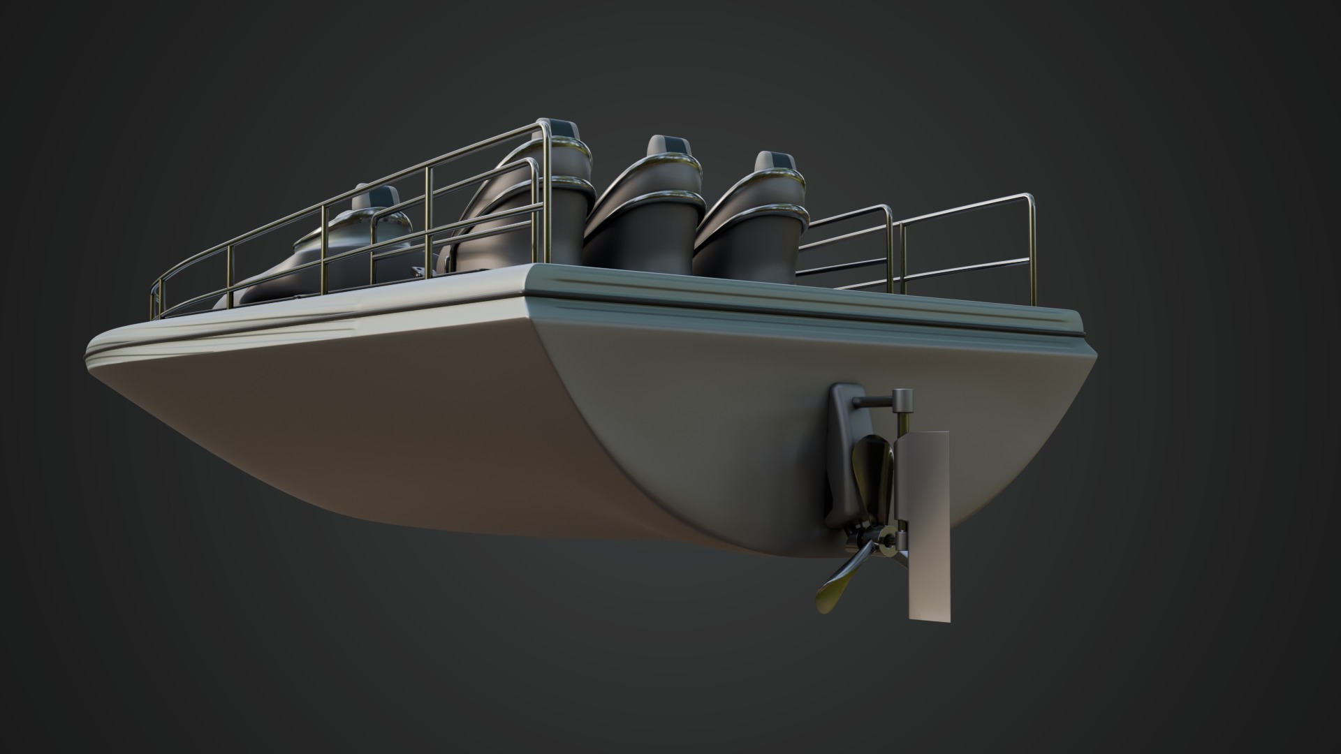 Silver Metallic Pedal Boat Multi Person 3D model_5