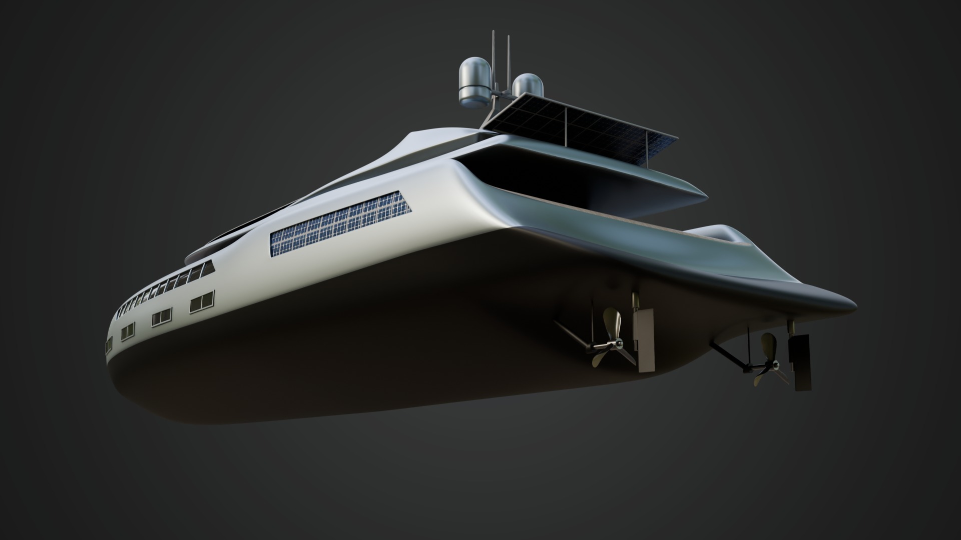 Solar Powered Yacht 3D model_8