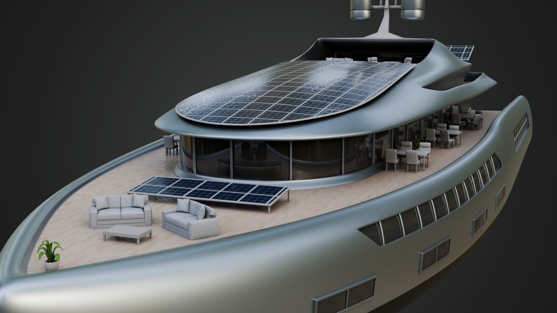 Solar Powered Yacht 3D model_5