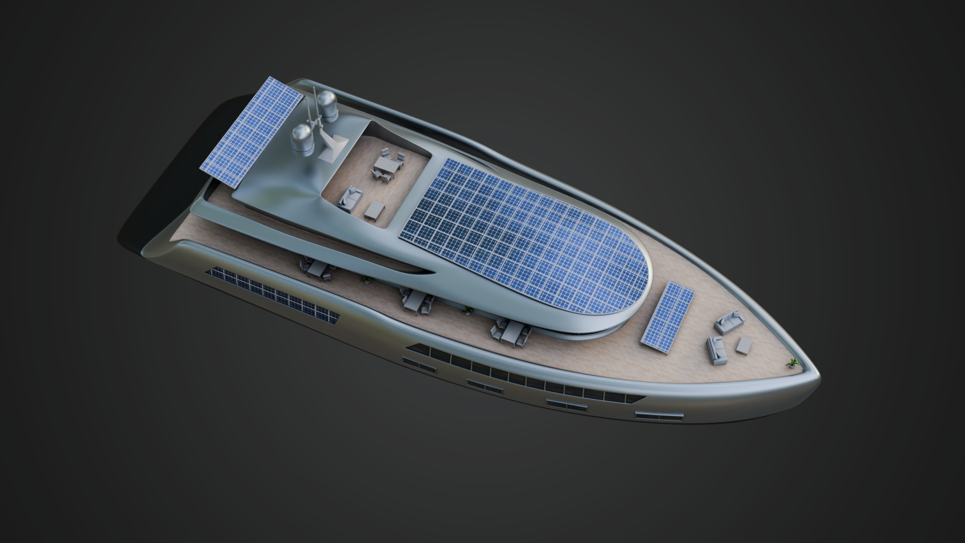Solar Powered Yacht 3D model_3