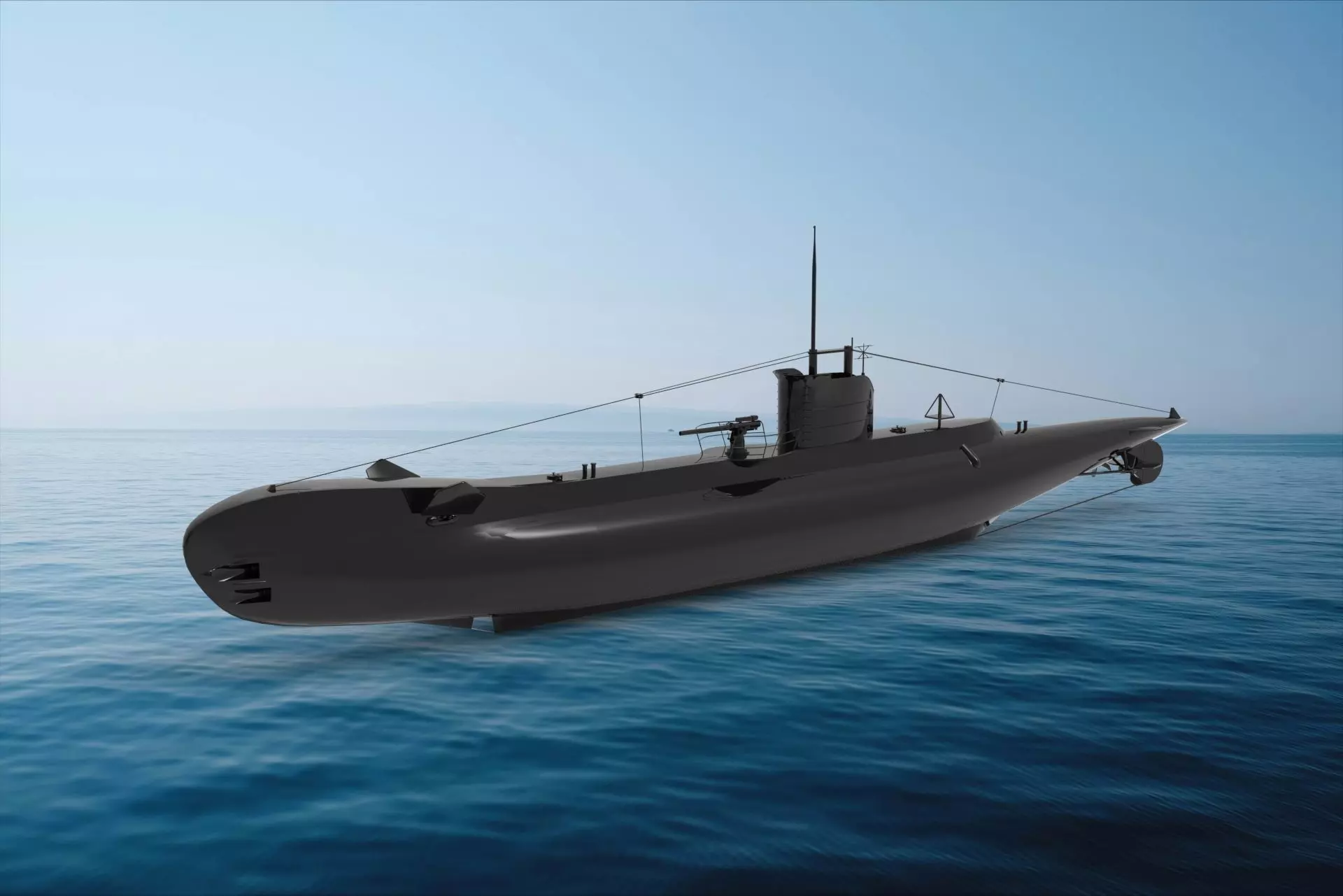 British U-class submarine 3D model_0