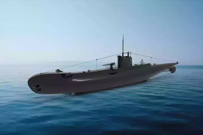 British U-class submarine 3D model