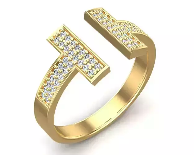 T Gold Ring