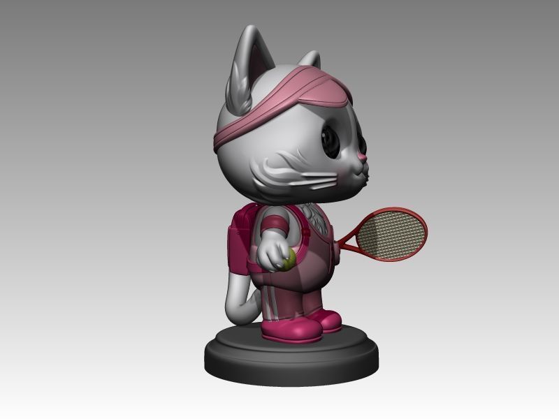 Kitty in tennis outfit 3D print model_2