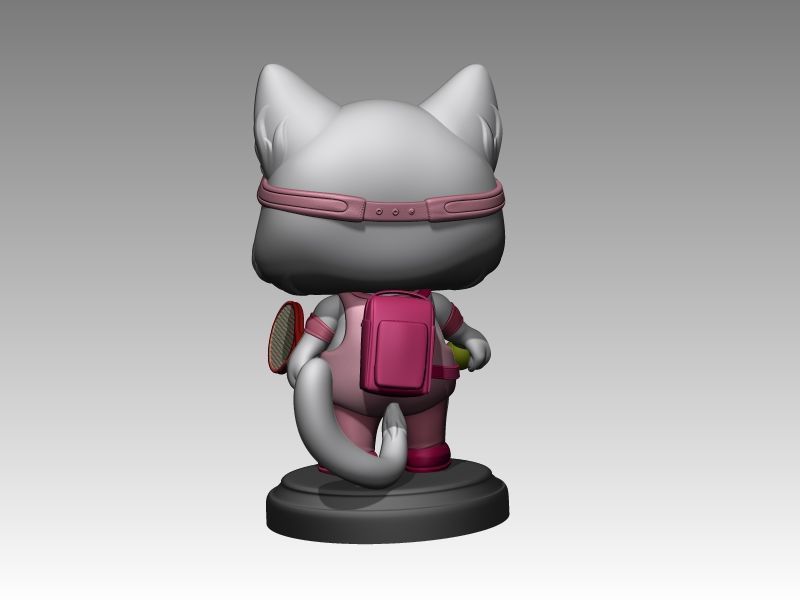 Kitty in tennis outfit 3D print model_3
