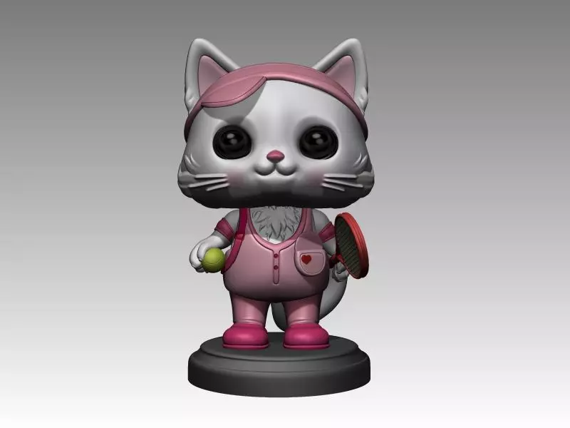 Kitty in tennis outfit 3D print model_0