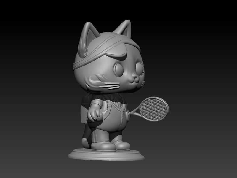 Kitty in tennis outfit 3D print model_6