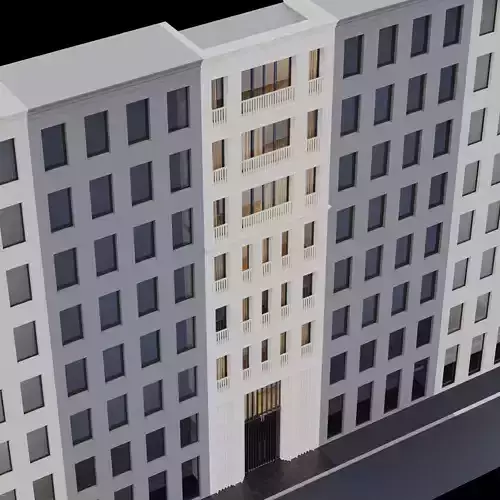 Modern building facade 8 multi-Story apartmentand office tower