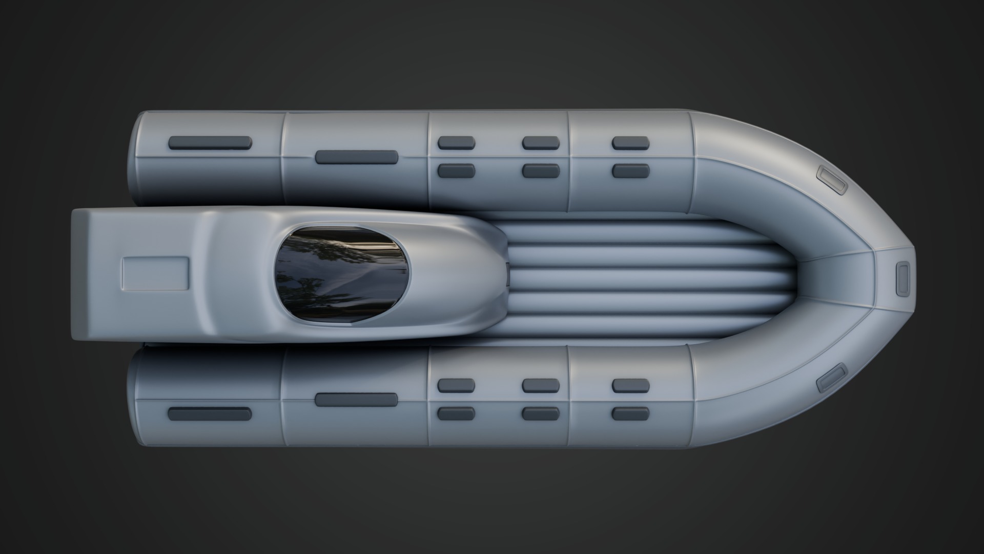 Civilian Inflatable Dinghy Silver Color 3D model_3