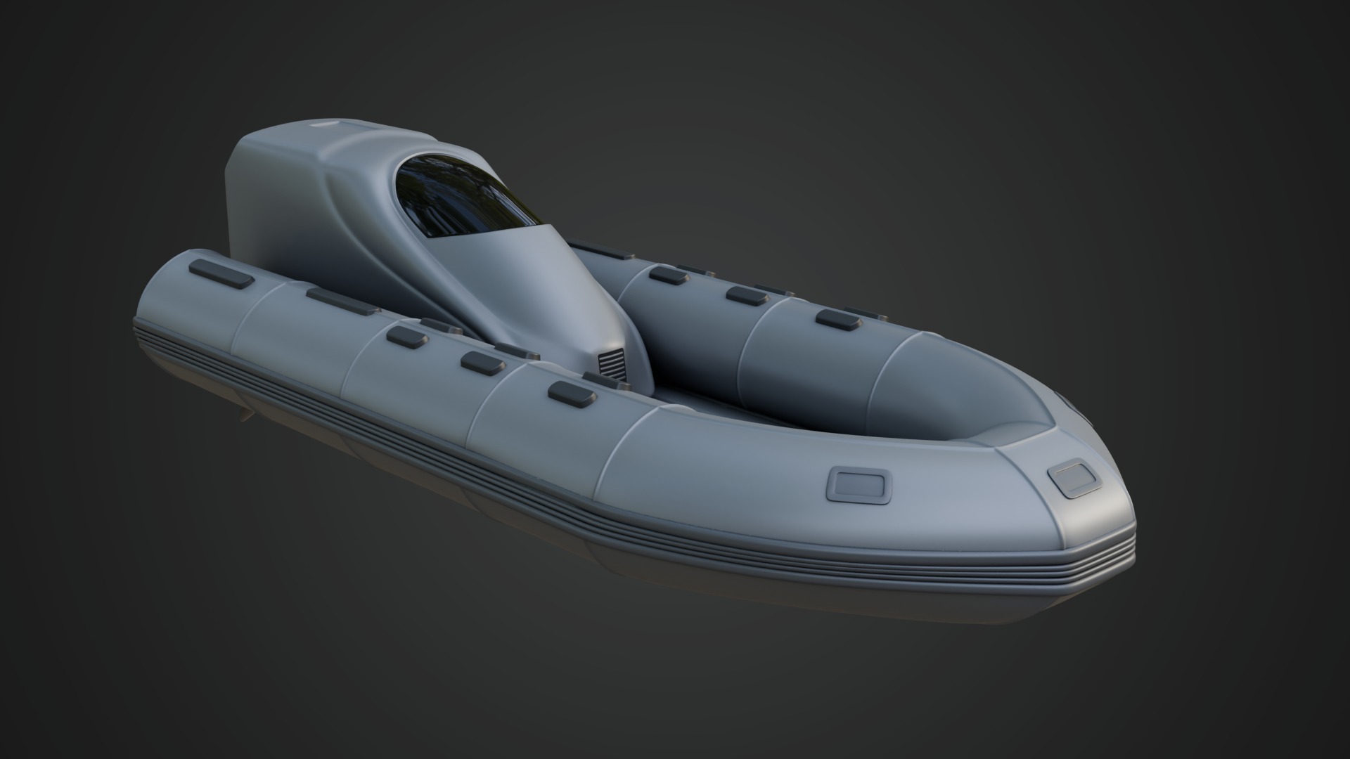 Civilian Inflatable Dinghy Silver Color 3D model_2