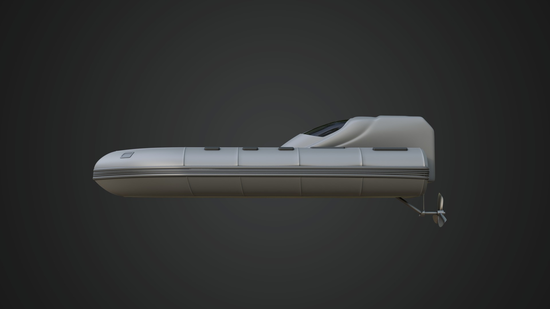 Civilian Inflatable Dinghy Silver Color 3D model_6