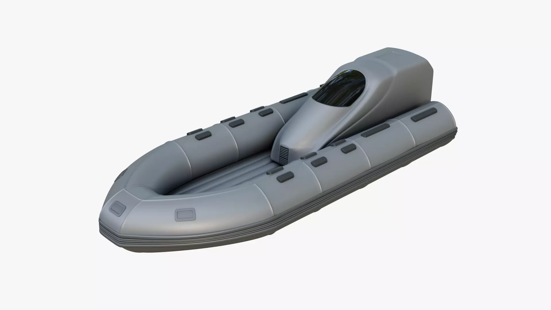 Civilian Inflatable Dinghy Silver Color 3D model_0