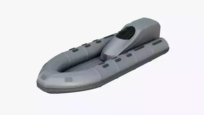 Civilian Inflatable Dinghy Silver Color 3D model