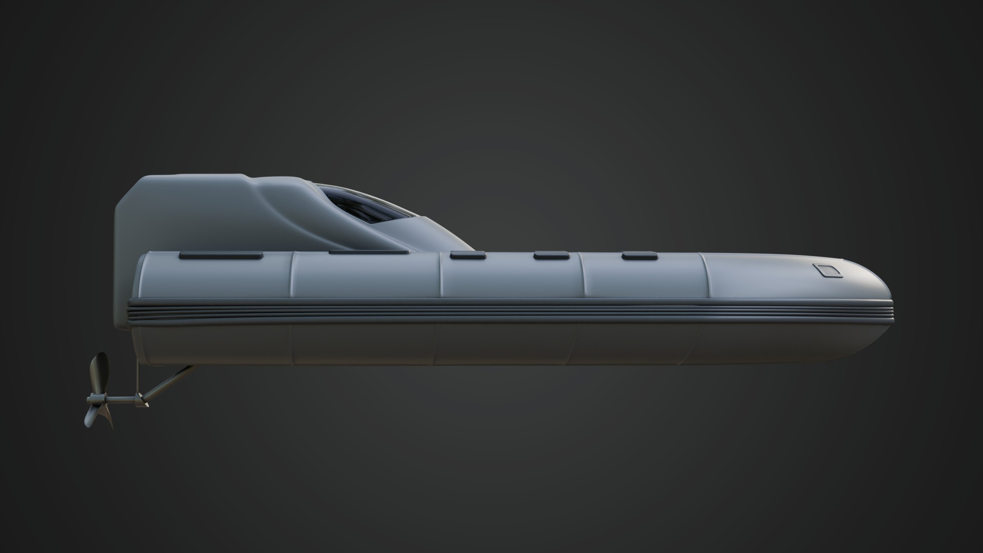 Civilian Inflatable Dinghy Silver Color 3D model_8