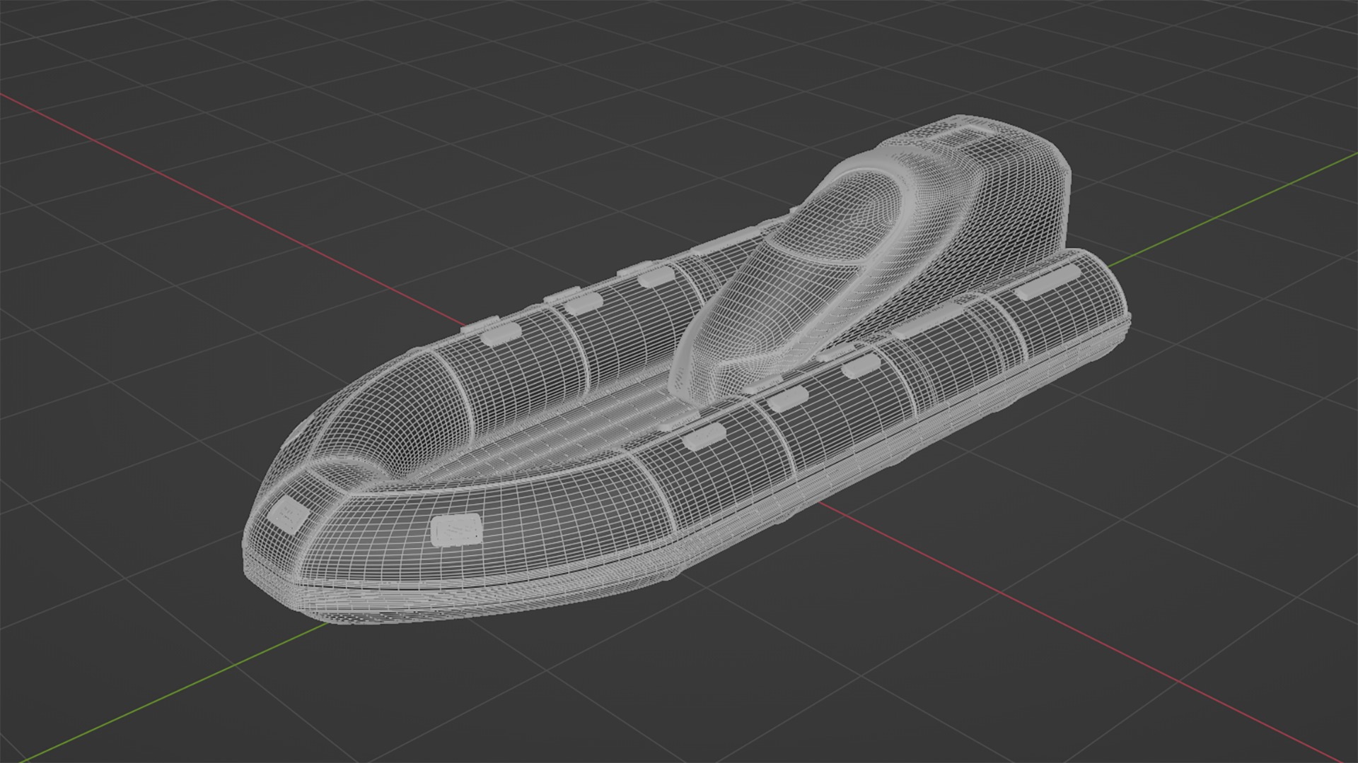 Civilian Inflatable Dinghy Silver Color 3D model_10