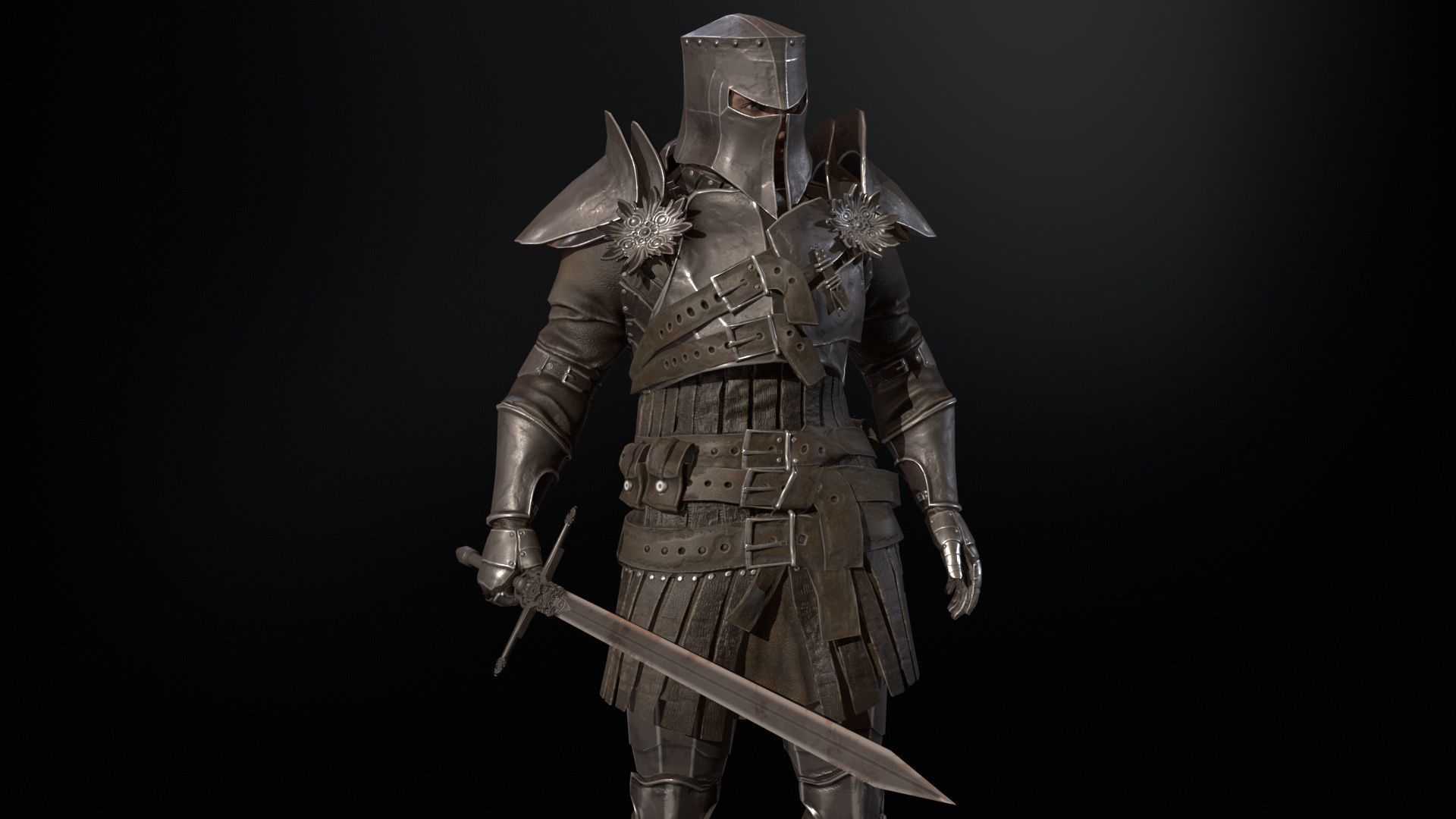 NPC Knight 8 Low-poly 3D model_17