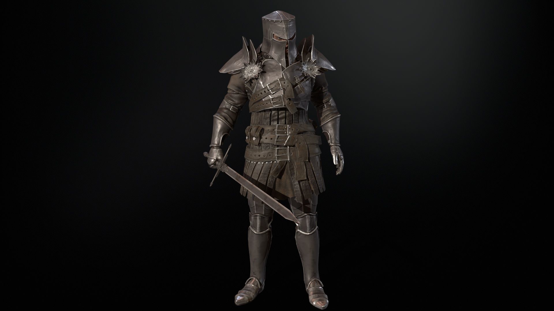 NPC Knight 8 Low-poly 3D model_16