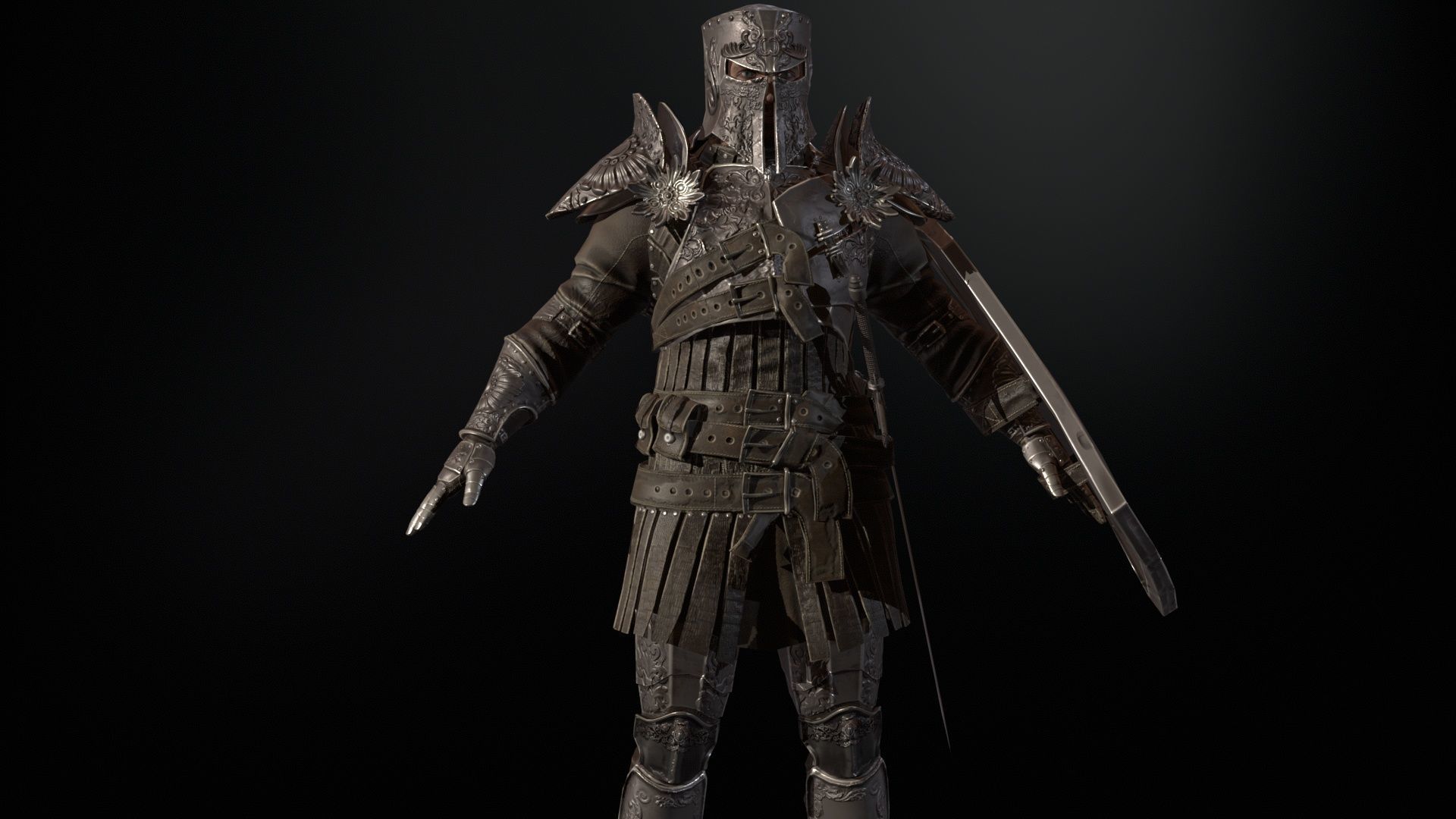 NPC Knight 8 Low-poly 3D model_9