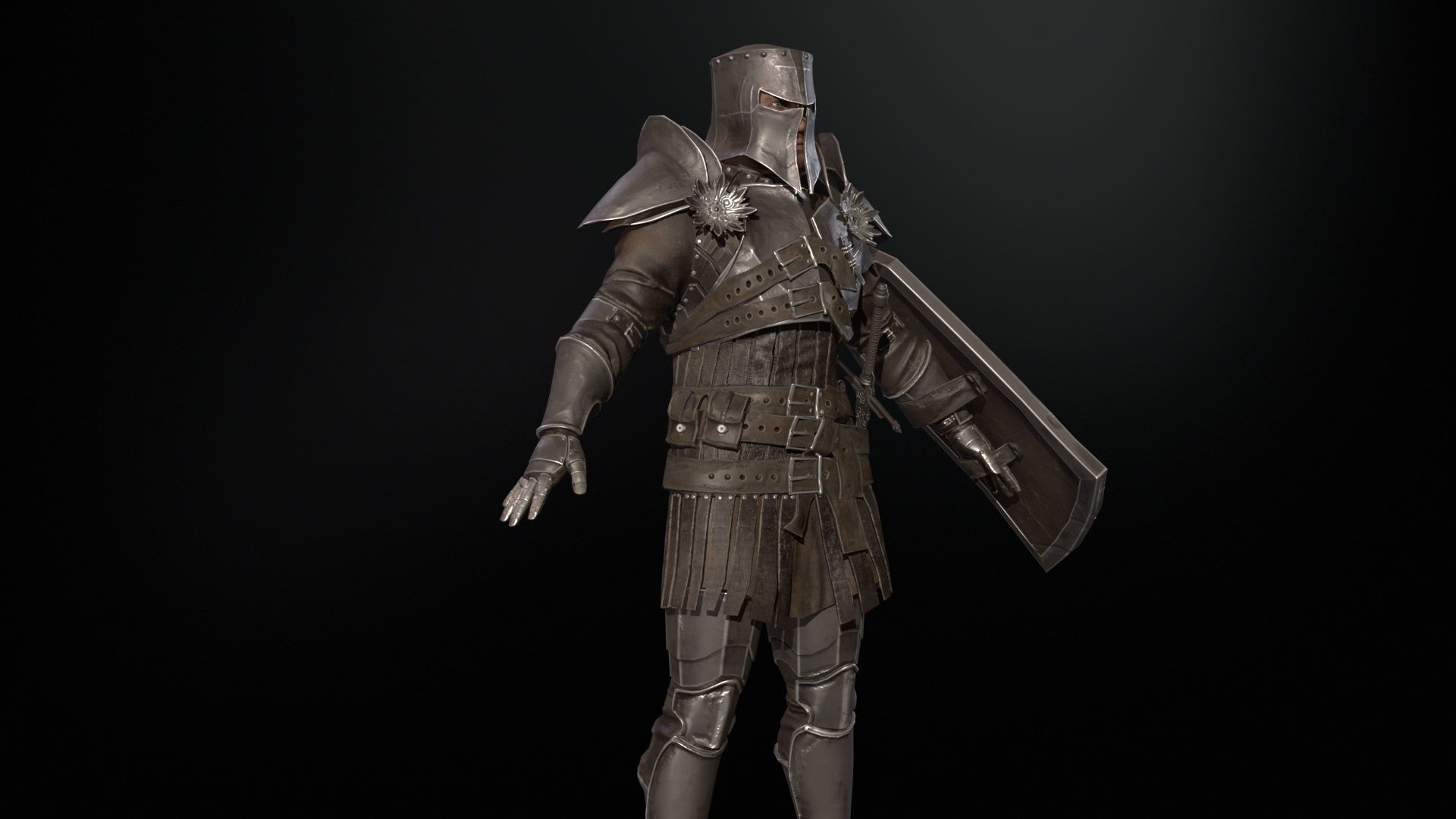 NPC Knight 8 Low-poly 3D model_3