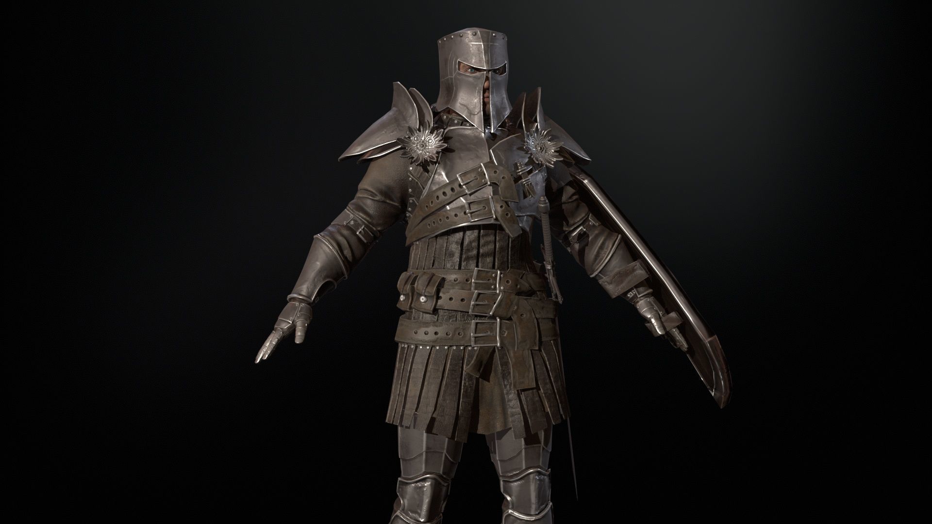 NPC Knight 8 Low-poly 3D model_5