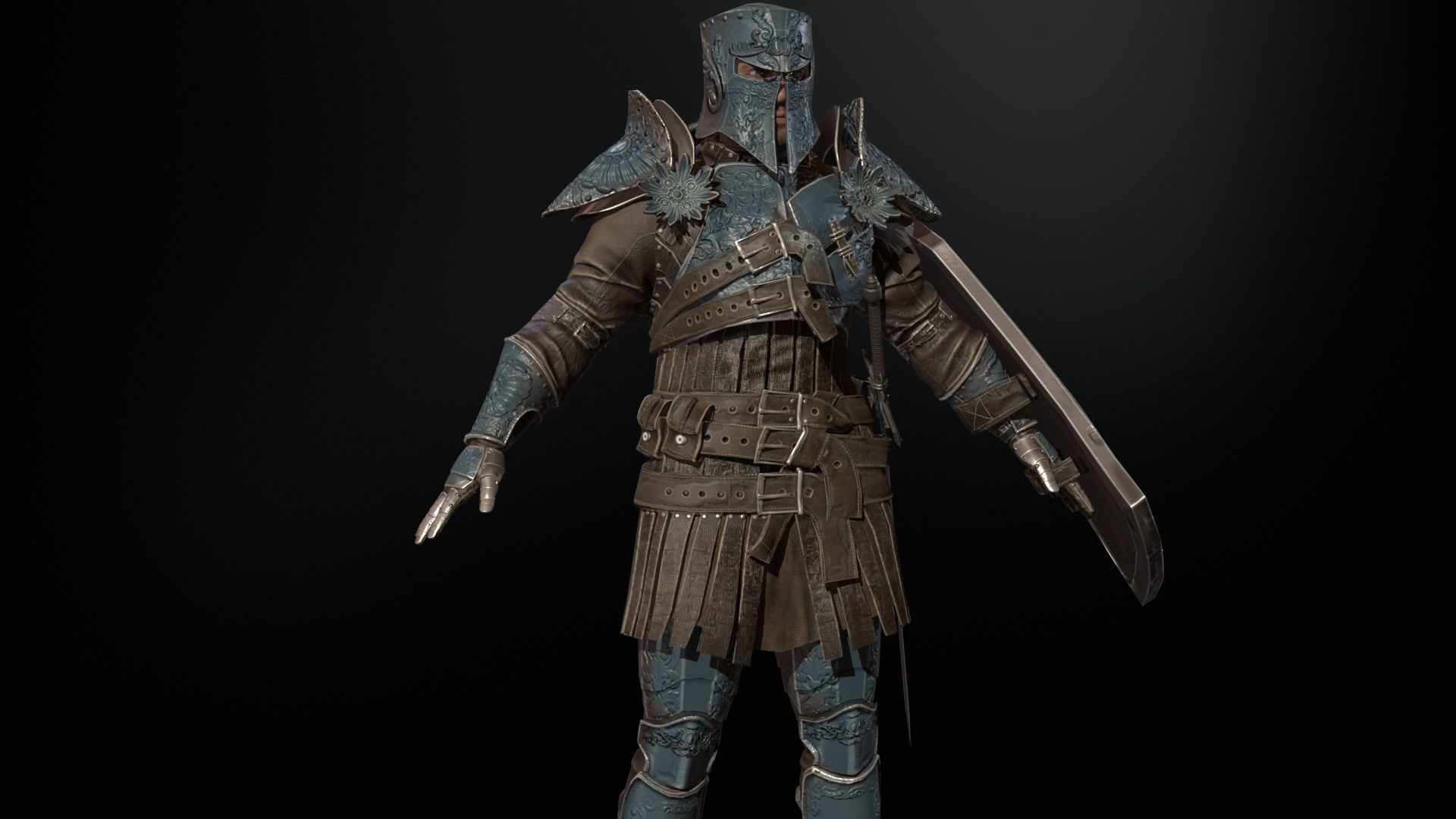 NPC Knight 8 Low-poly 3D model_12