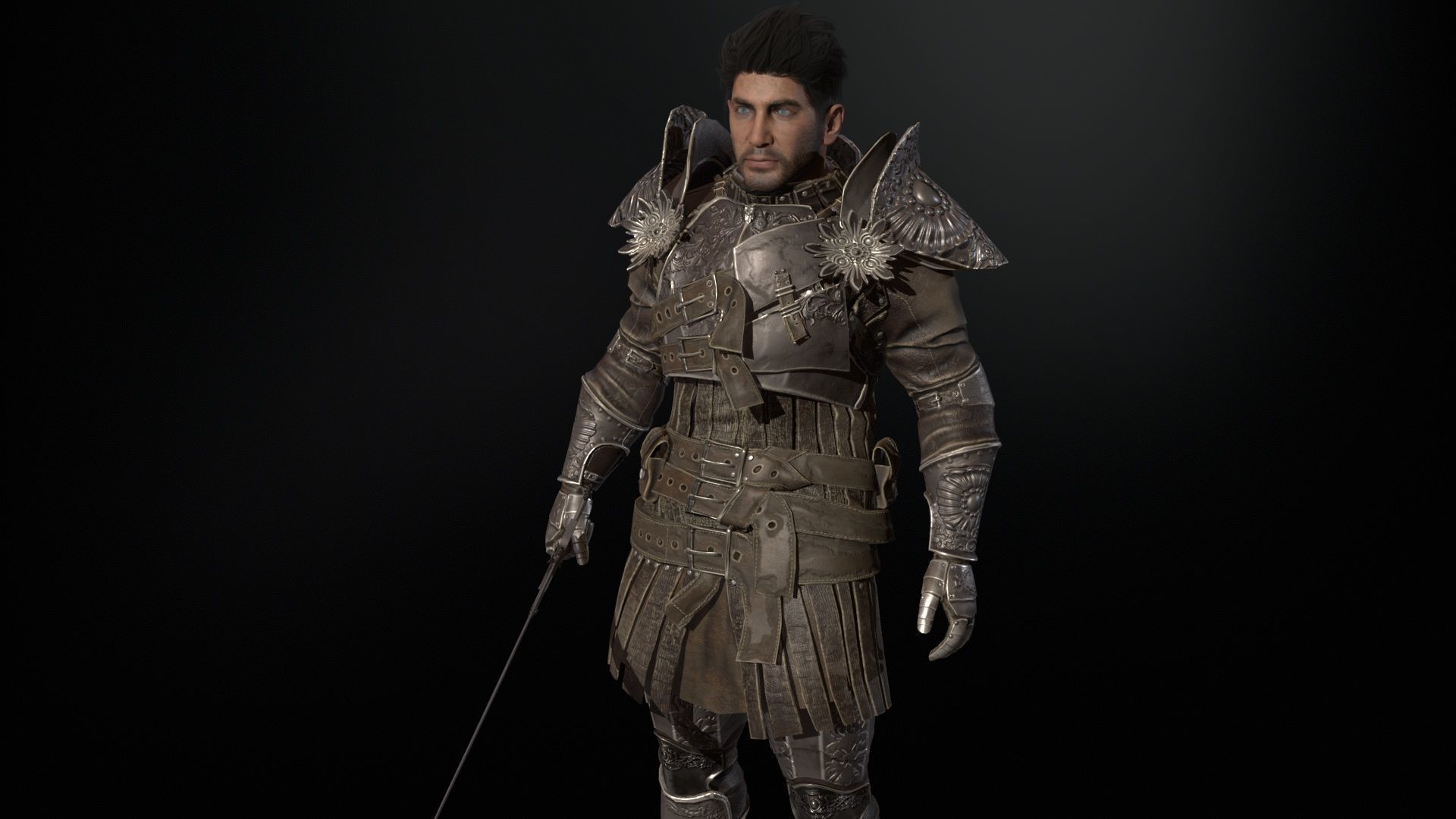 NPC Knight 8 Low-poly 3D model_29