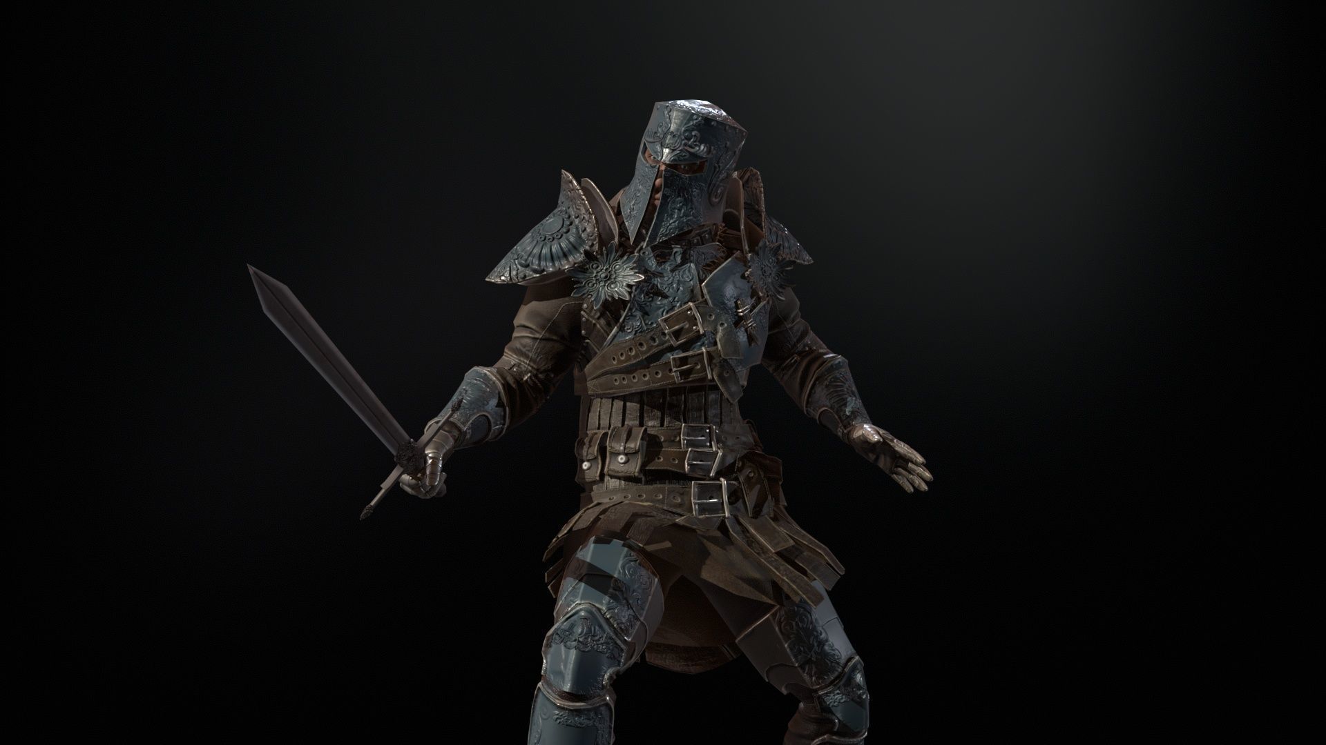 NPC Knight 8 Low-poly 3D model_25