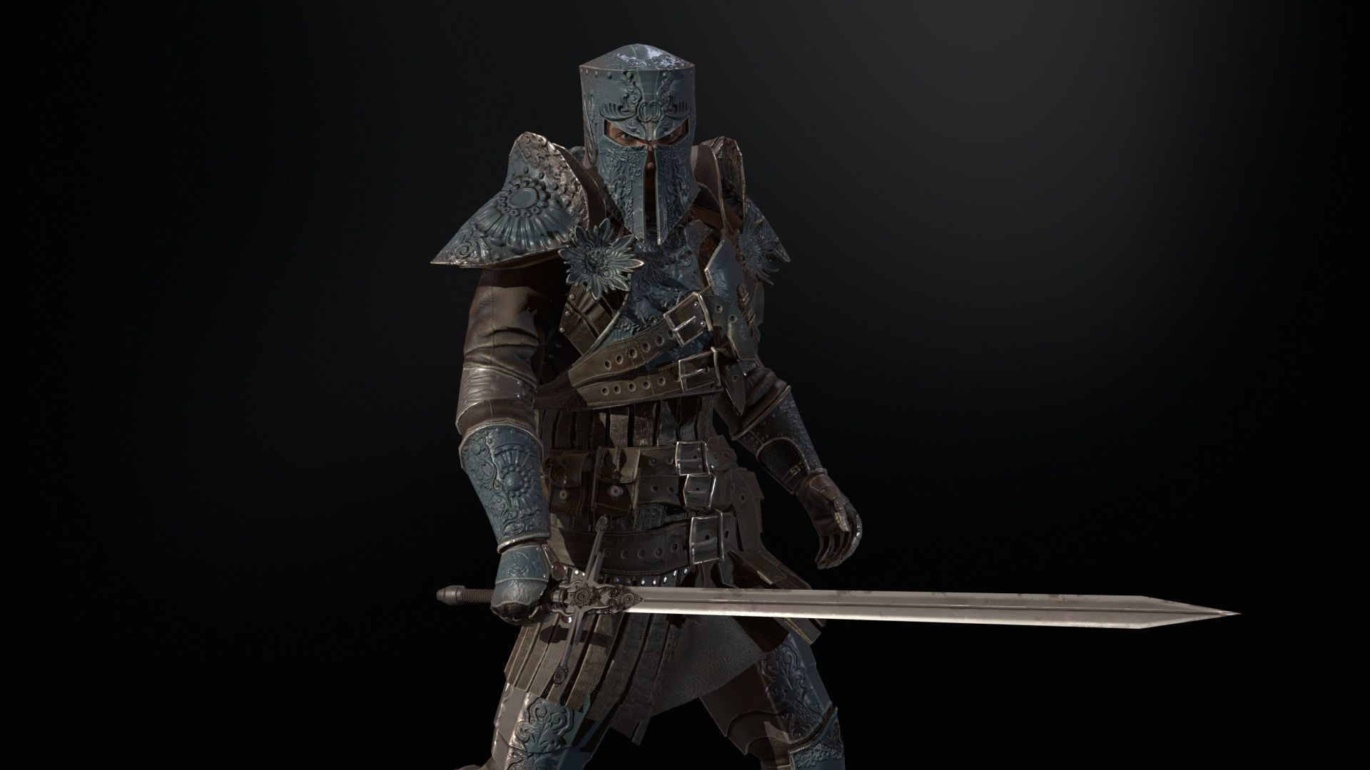 NPC Knight 8 Low-poly 3D model_27