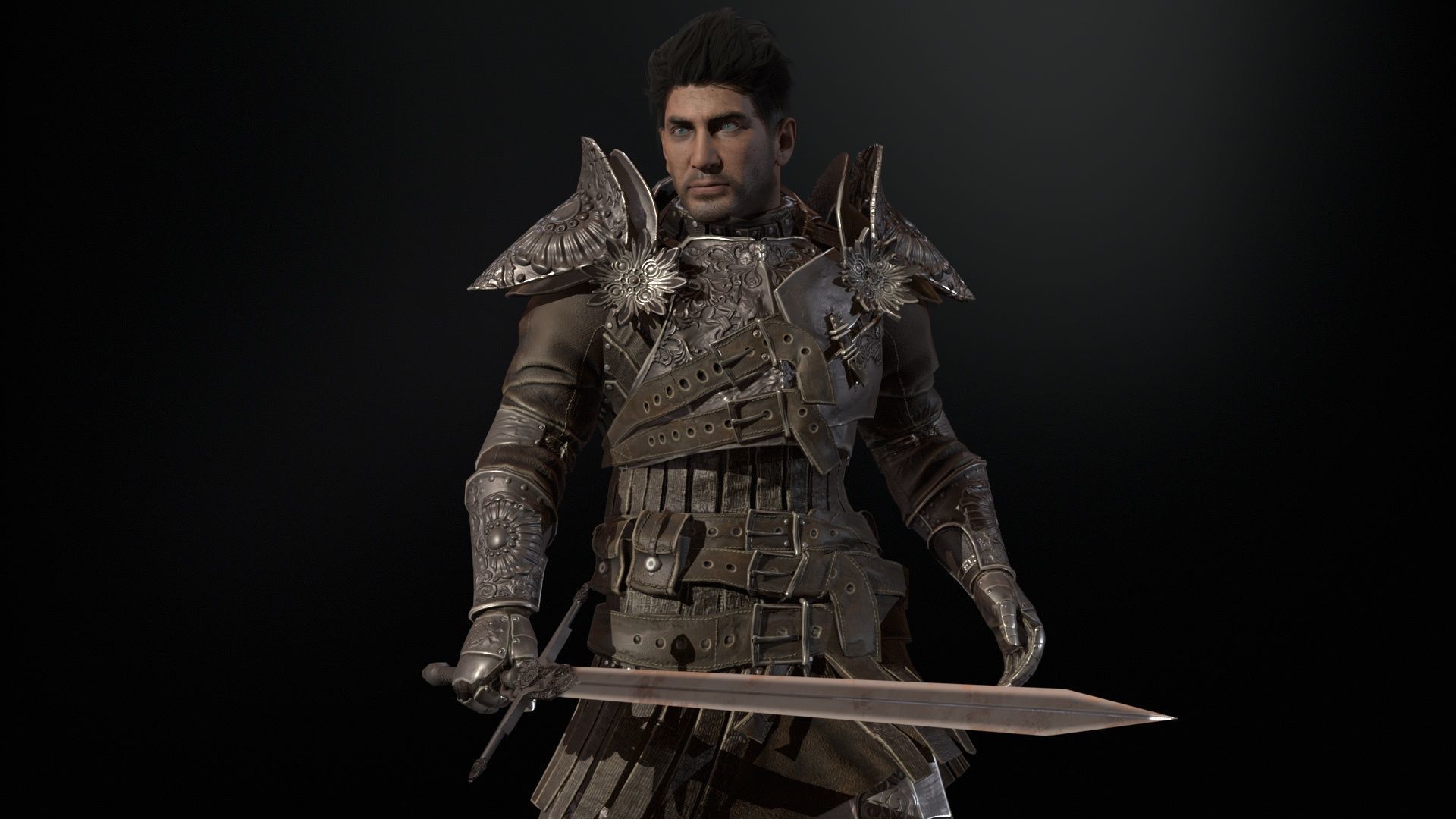 NPC Knight 8 Low-poly 3D model_2