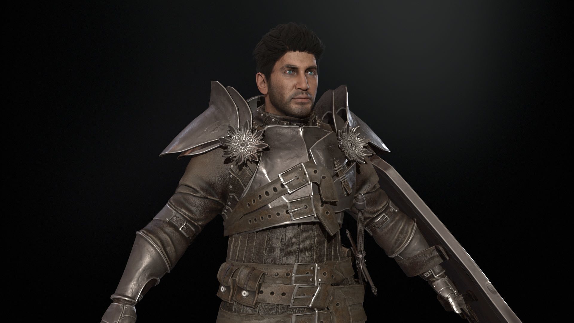 NPC Knight 8 Low-poly 3D model_4