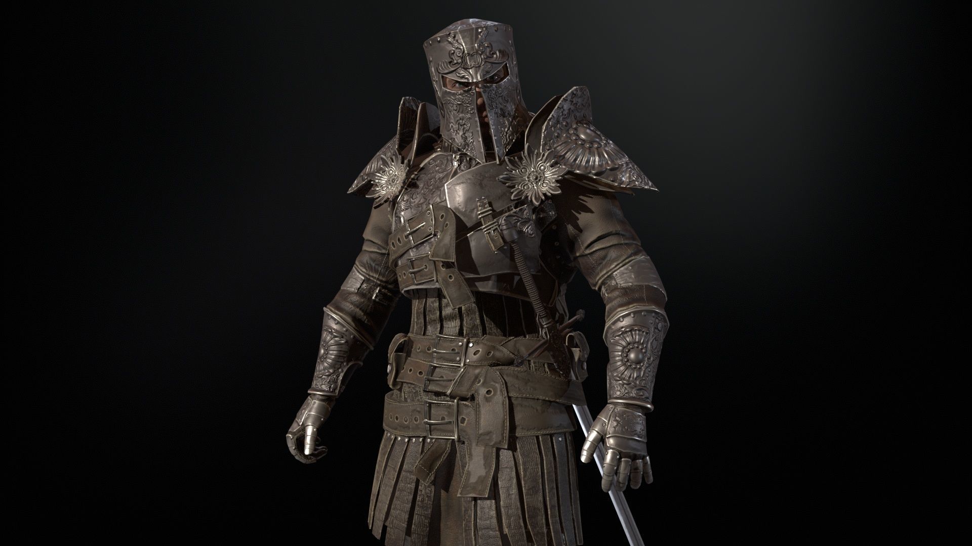 NPC Knight 8 Low-poly 3D model_22