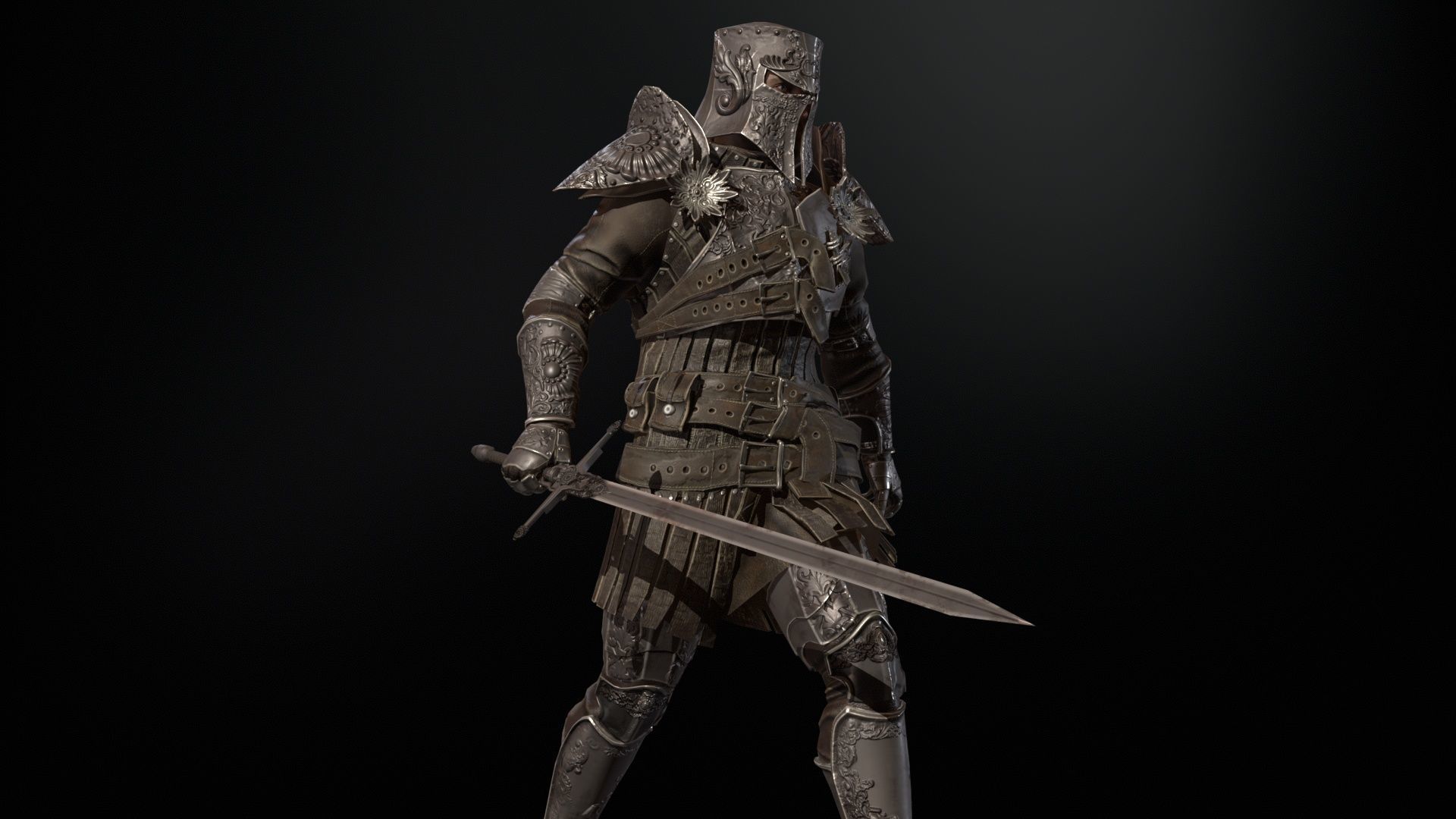 NPC Knight 8 Low-poly 3D model_23