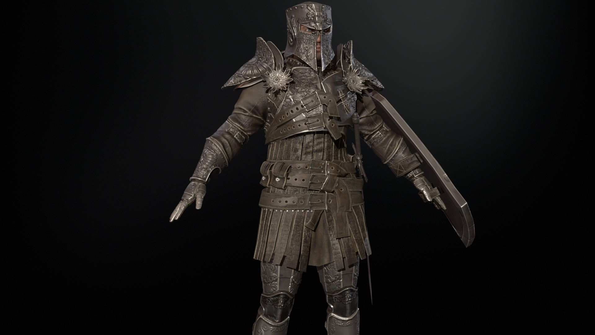 NPC Knight 8 Low-poly 3D model_7